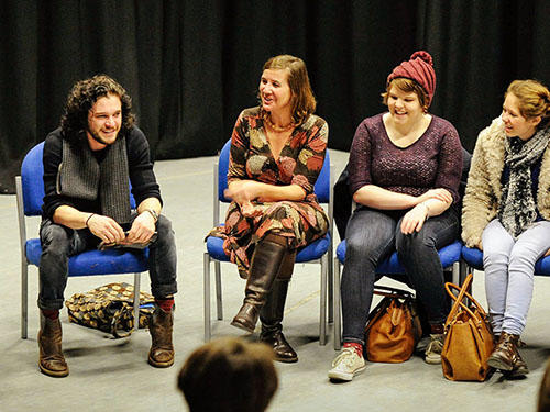 Actor from Game of Thrones Kit Harrington (Jon Snow) gives a talk in the Drama Studio at The Bվ